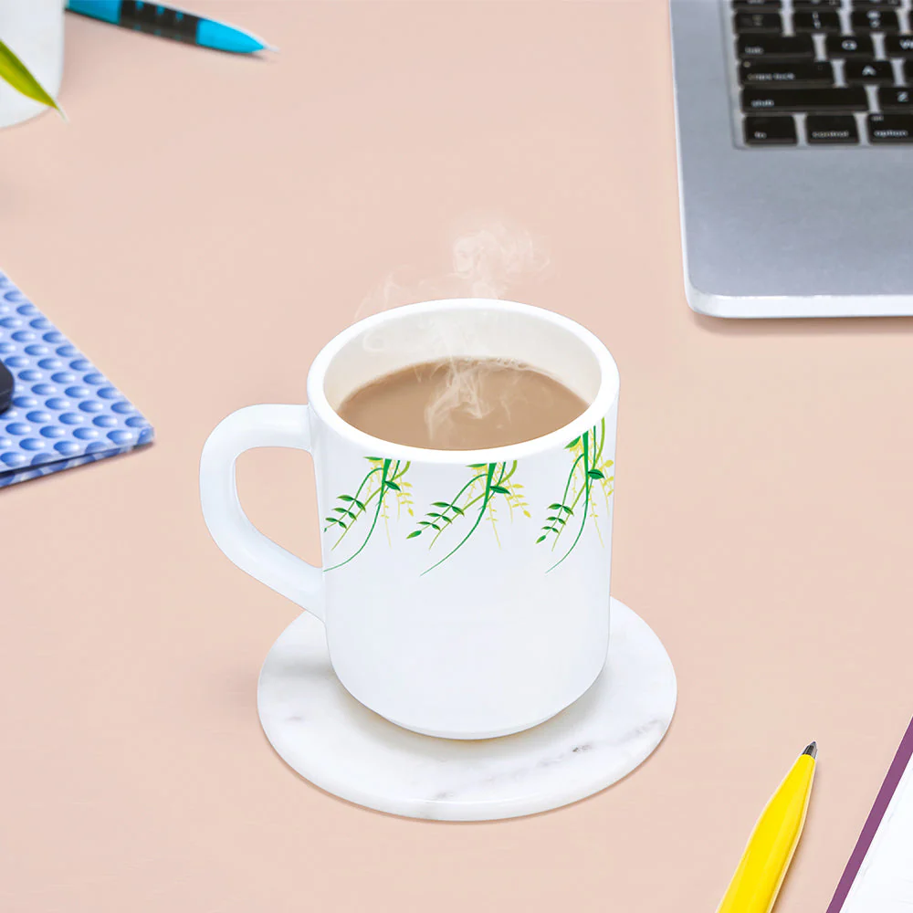 Larah by Borosil Green Herbs Mug Set, 100ml x 6