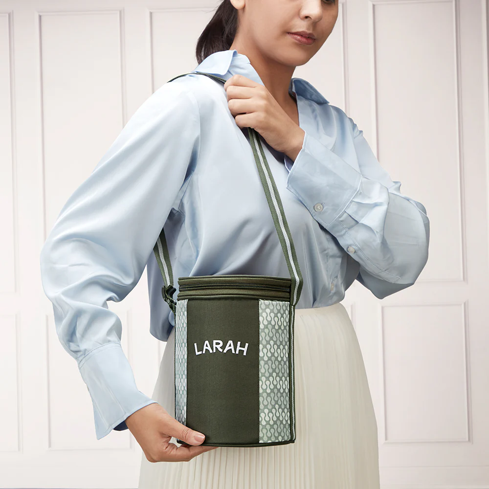 Larah Gracia Glass Lunchbox, Round x 3, 400ml x 3