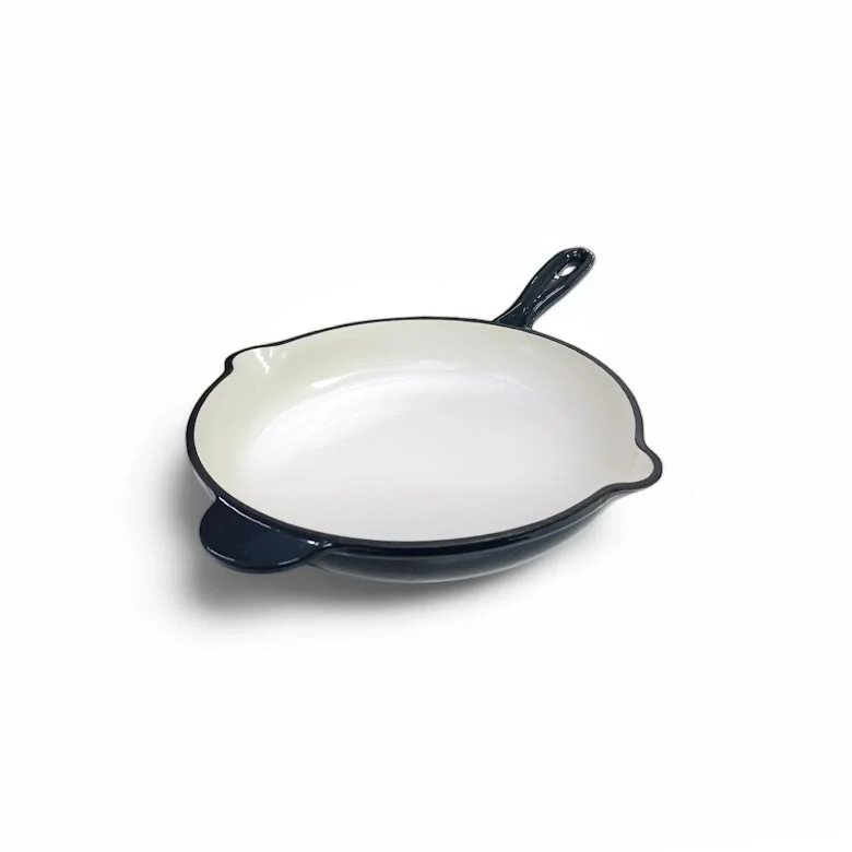 Aqua Enamel Cast Iron Fry Pan Grey
