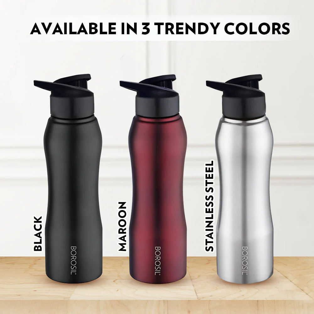 Borosil Grip n Sip Black, 750ml