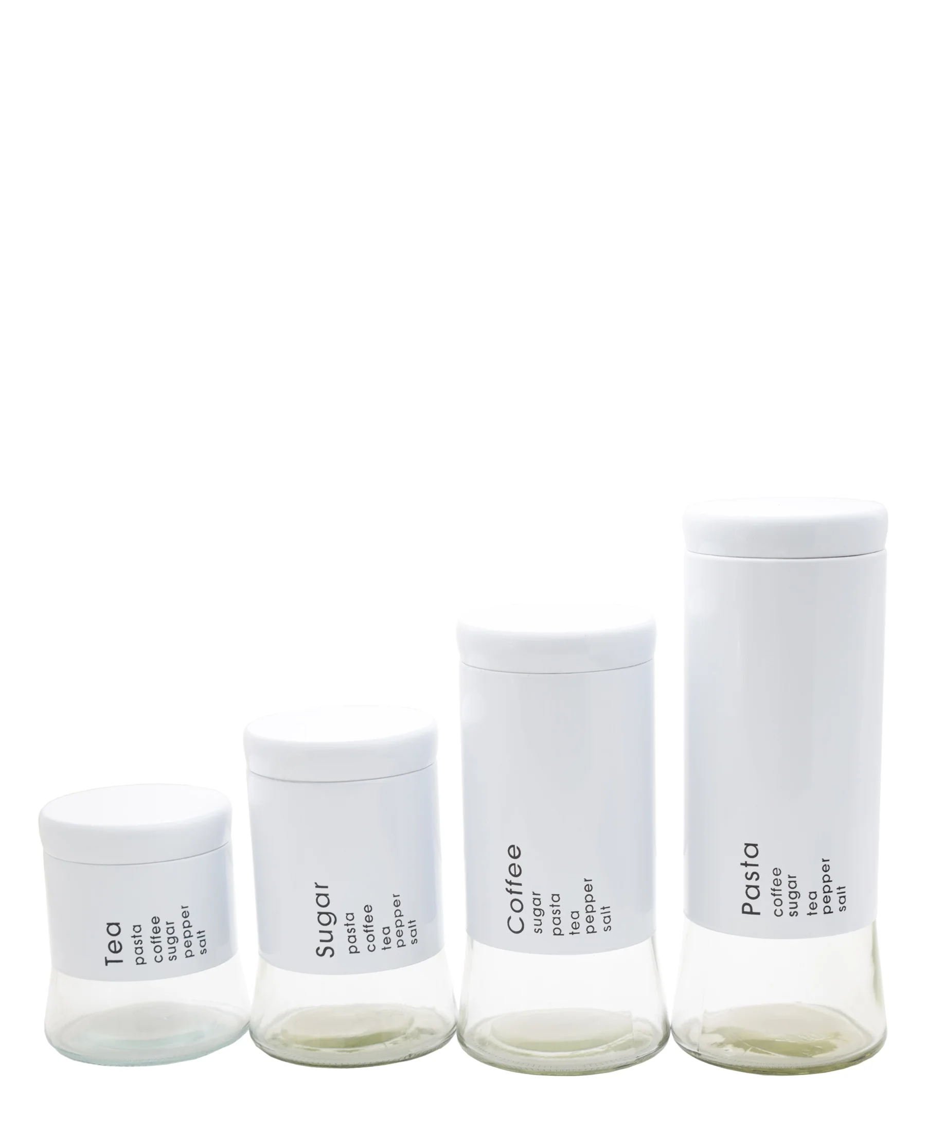 CTH Storage Glass Canister 4 Piece - White