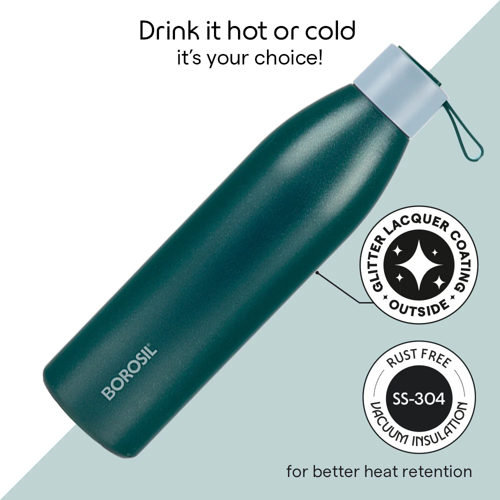 Duomate Vacuum Insulated Stainless Steel Bottle, Green