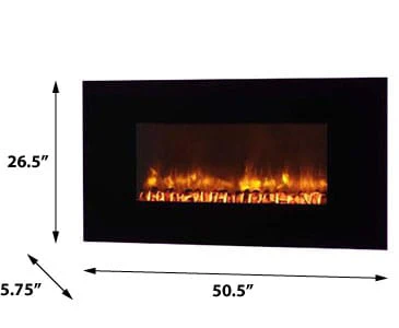 Dynasty 50-In Wall Mount Electric Fireplace w/ Logs