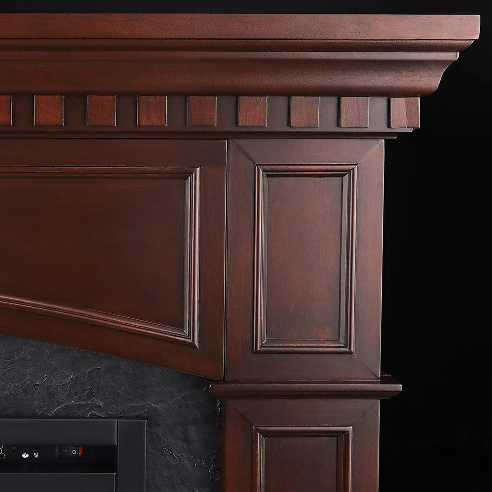 Harlow Electric Fireplace Mantel Package in Mahogany