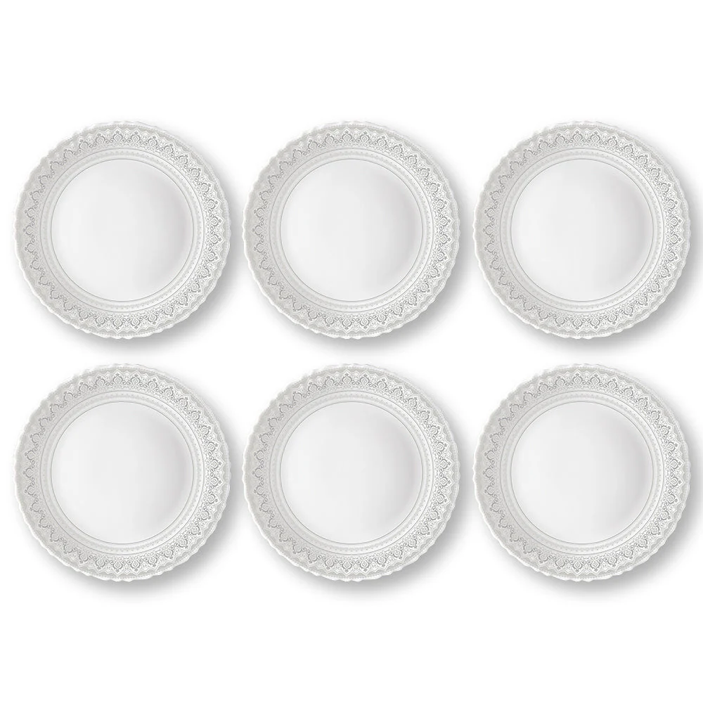 Larah by Borosil Classic Full Plate Set, 6 pc