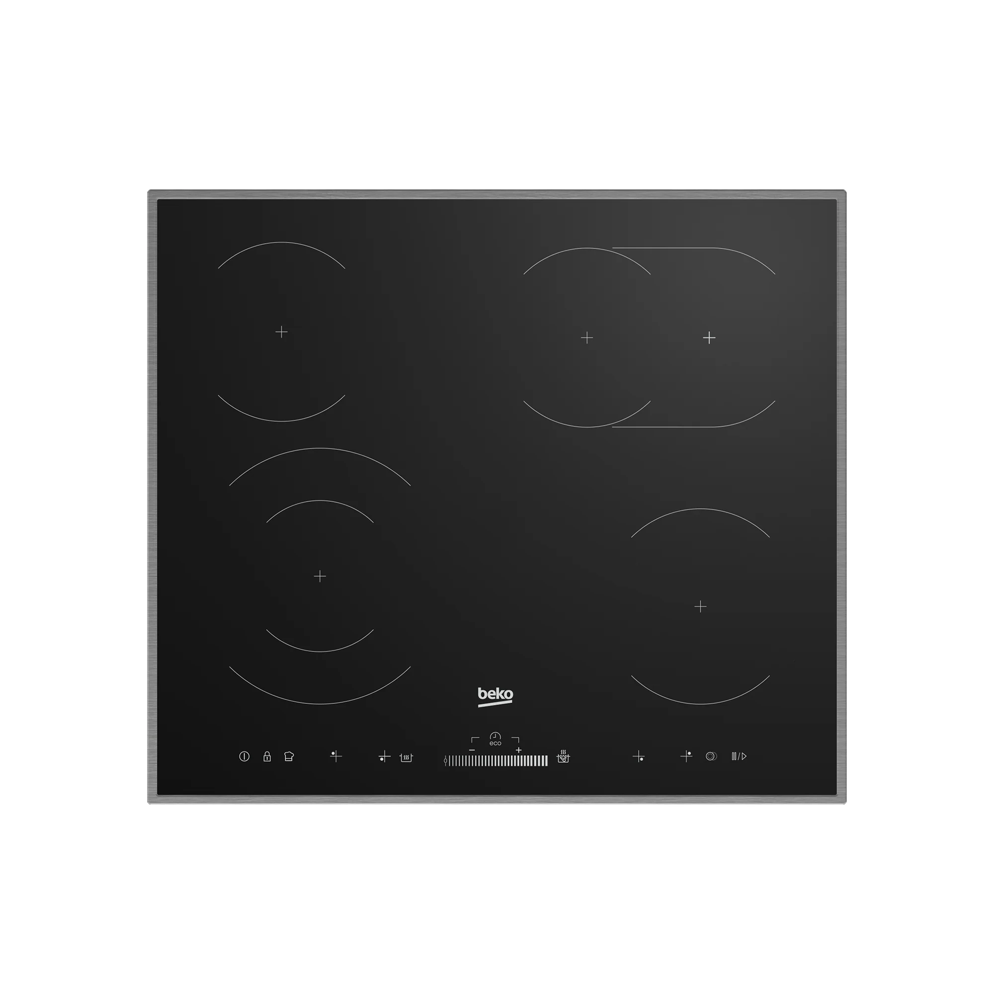 Beko 60cm Vitroceramic Hob with Dual & Flexi Zones Black