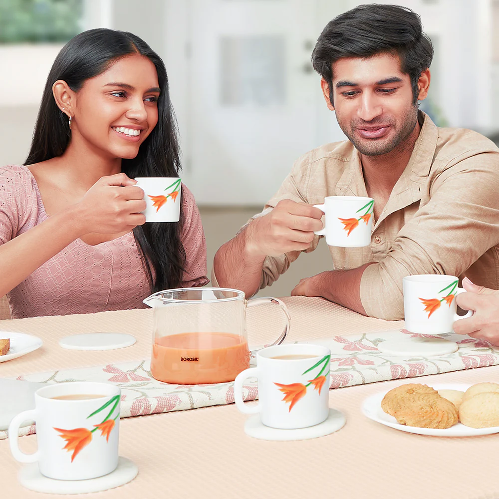 Larah by Borosil Firefly Mug Set, 180ml x 6