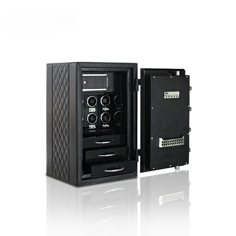 JB Watch Winder & Jewelry Safe Fireproof 3 Jewelry Drawers & 6 Watch Winders