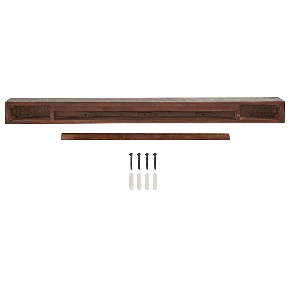 Encase Floating Espresso Electric Fireplace Wood Mantel