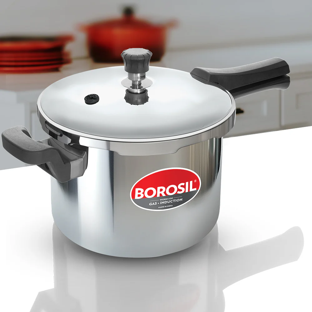 Borosil Presto Tri-Ply Outer Lid Pressure Cooker, 6.5L
