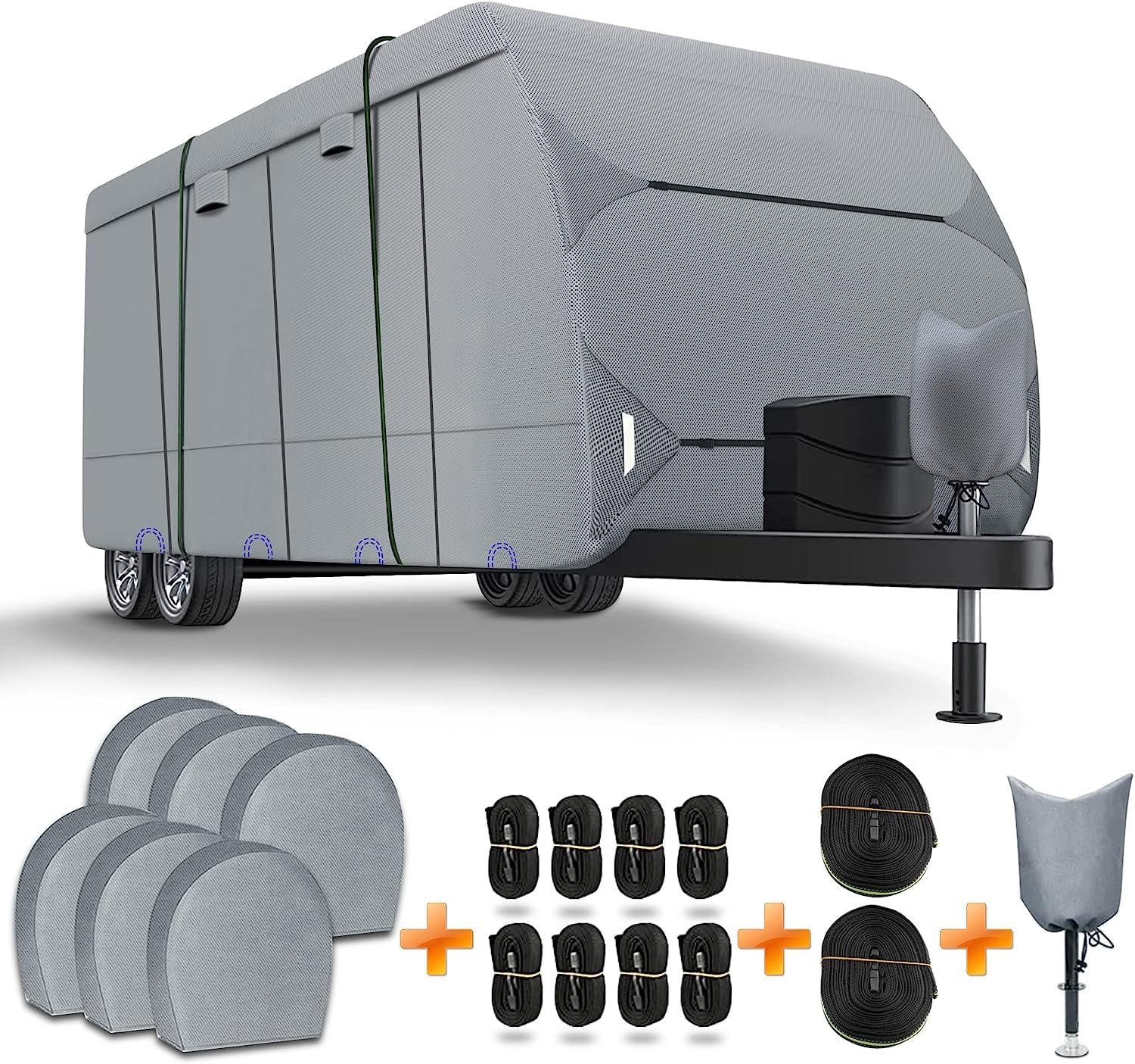 Ultimate Travel Trailer Cover - Waterproof, UV-Resistant, with Storage & Tire Covers