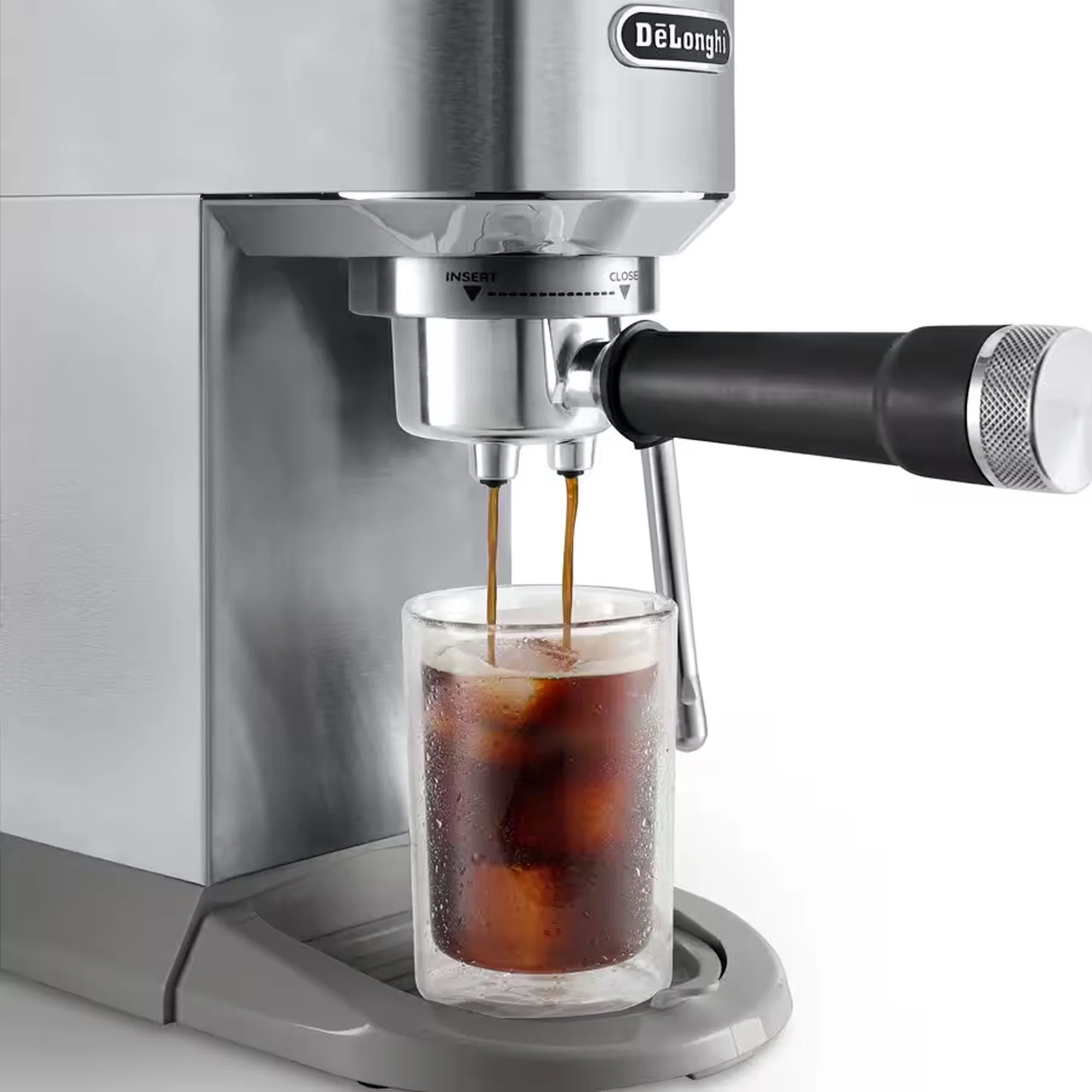 Delonghi Dedica Duo Manual Coffee Maker Silver Hot and Cold brew