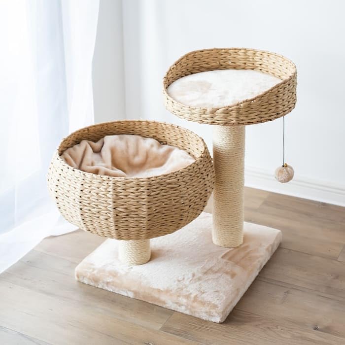 Eco-Friendly Handwoven Cat Tree with Sisal Scratching Post, 23