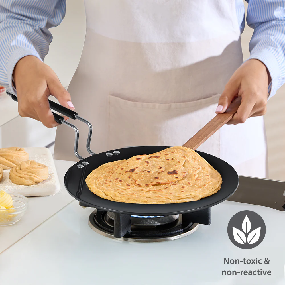 Hard Anodized Induction Base Concave Tawa, 25 cm