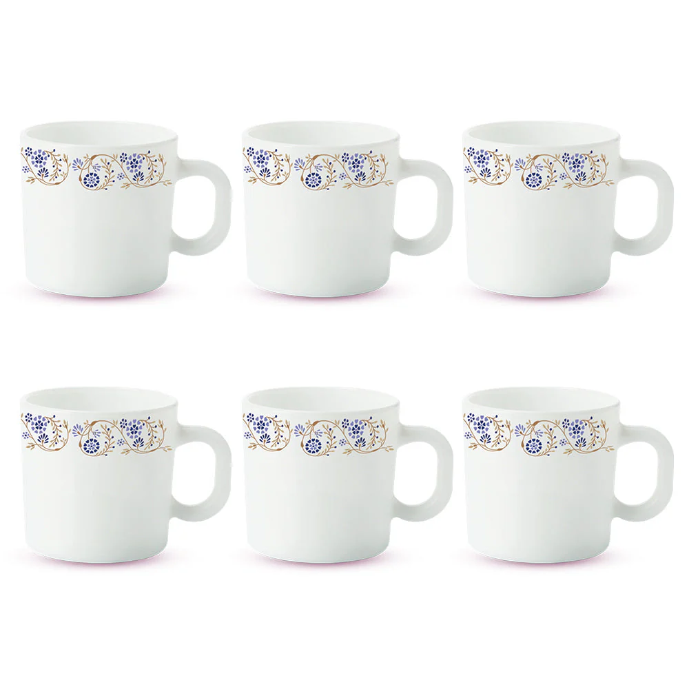 Larah by Borosil Mist Mug Set, 180ml x 6