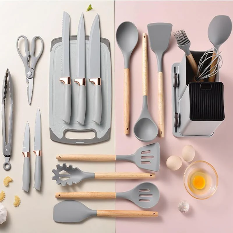 19 Piece Kitchen Utensil Set Grey