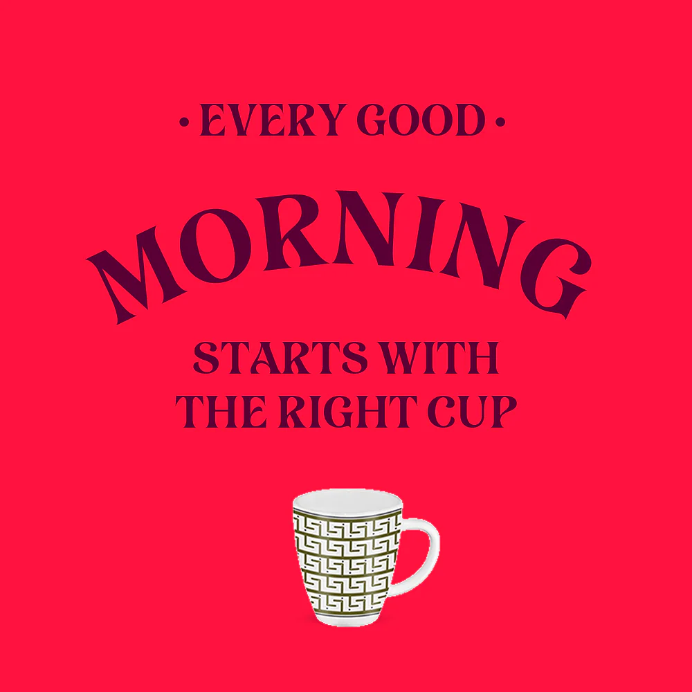 Larah by Borosil Trellis Mug Set, 400ml x 2