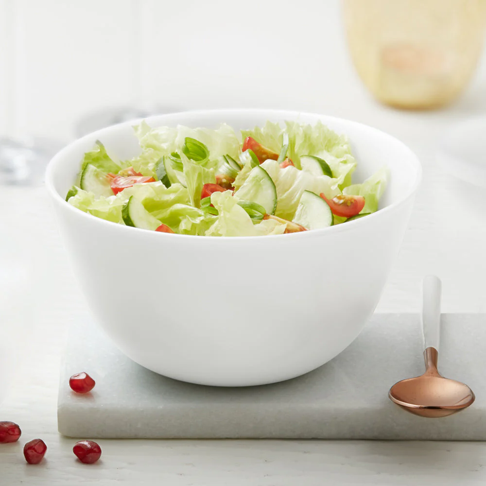 Larah by Borosil White Mixing n Serving Bowl, 500ml