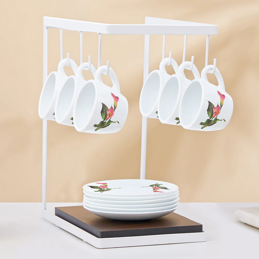 Larah by Borosil Stargazer Cup n Saucer Set, 90ml x 12