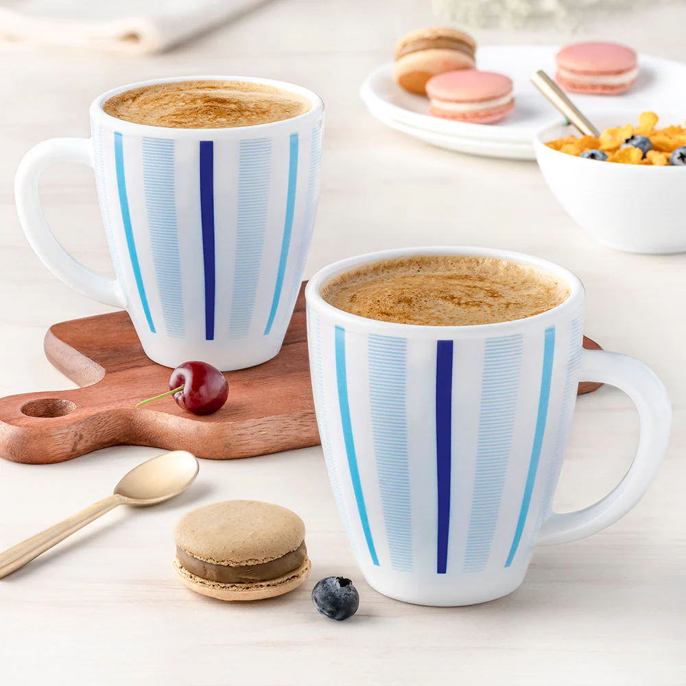 Larah by Borosil Blue Strip Mug, 390ml