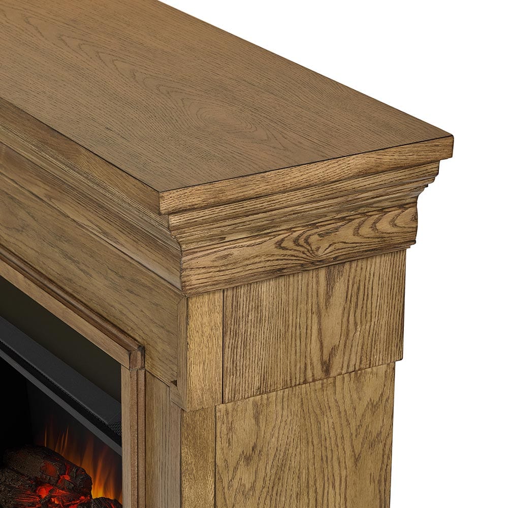 Emerson Grand Electric Fireplace Mantel Package in English Oak