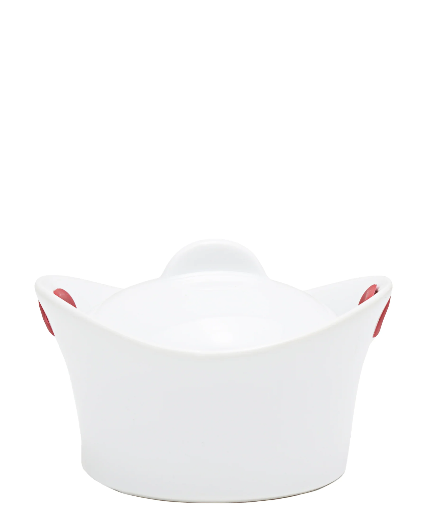 Aqua Round Mini Baker With Lid - White