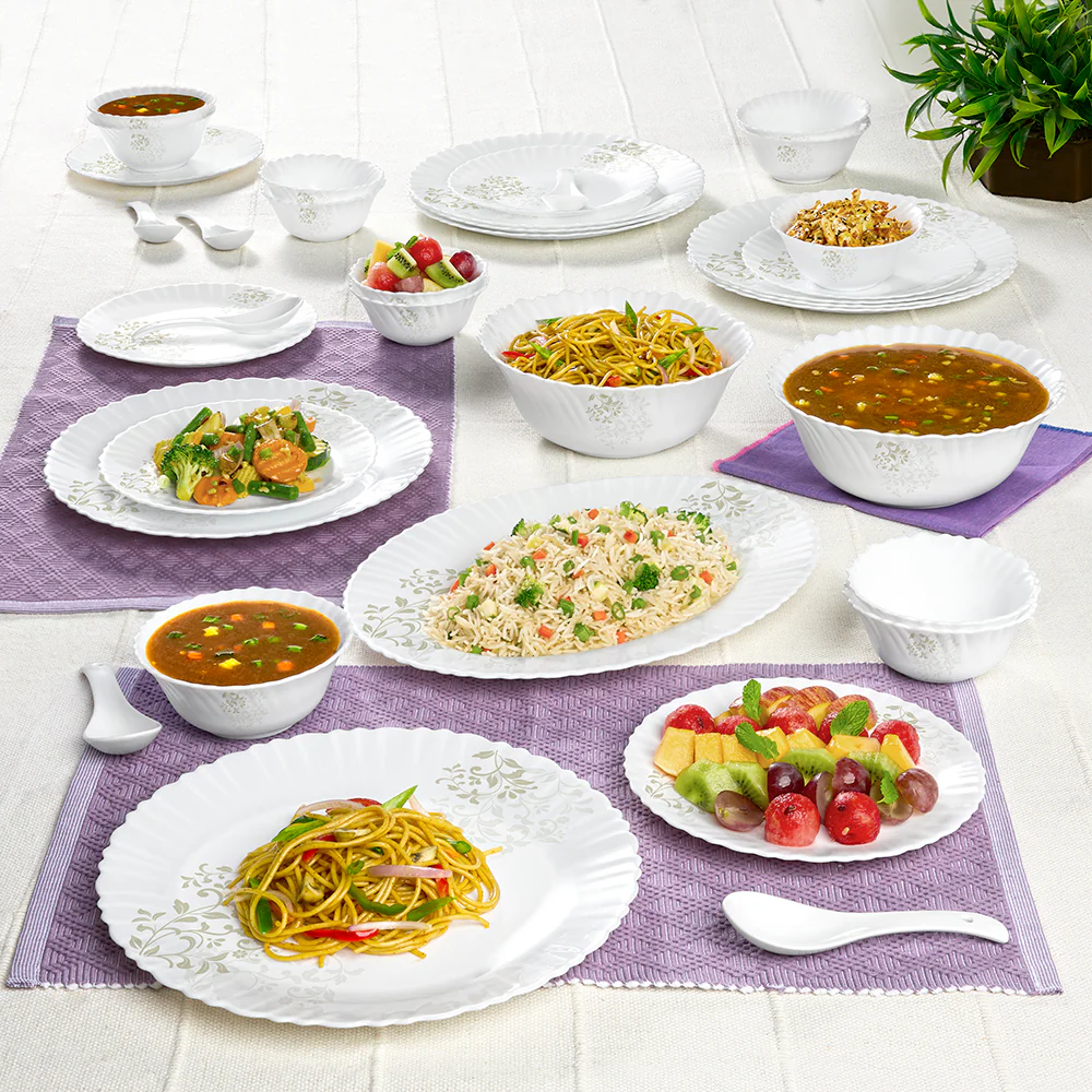 Larah by Borosil Ingot Dinner Set, 33 pc