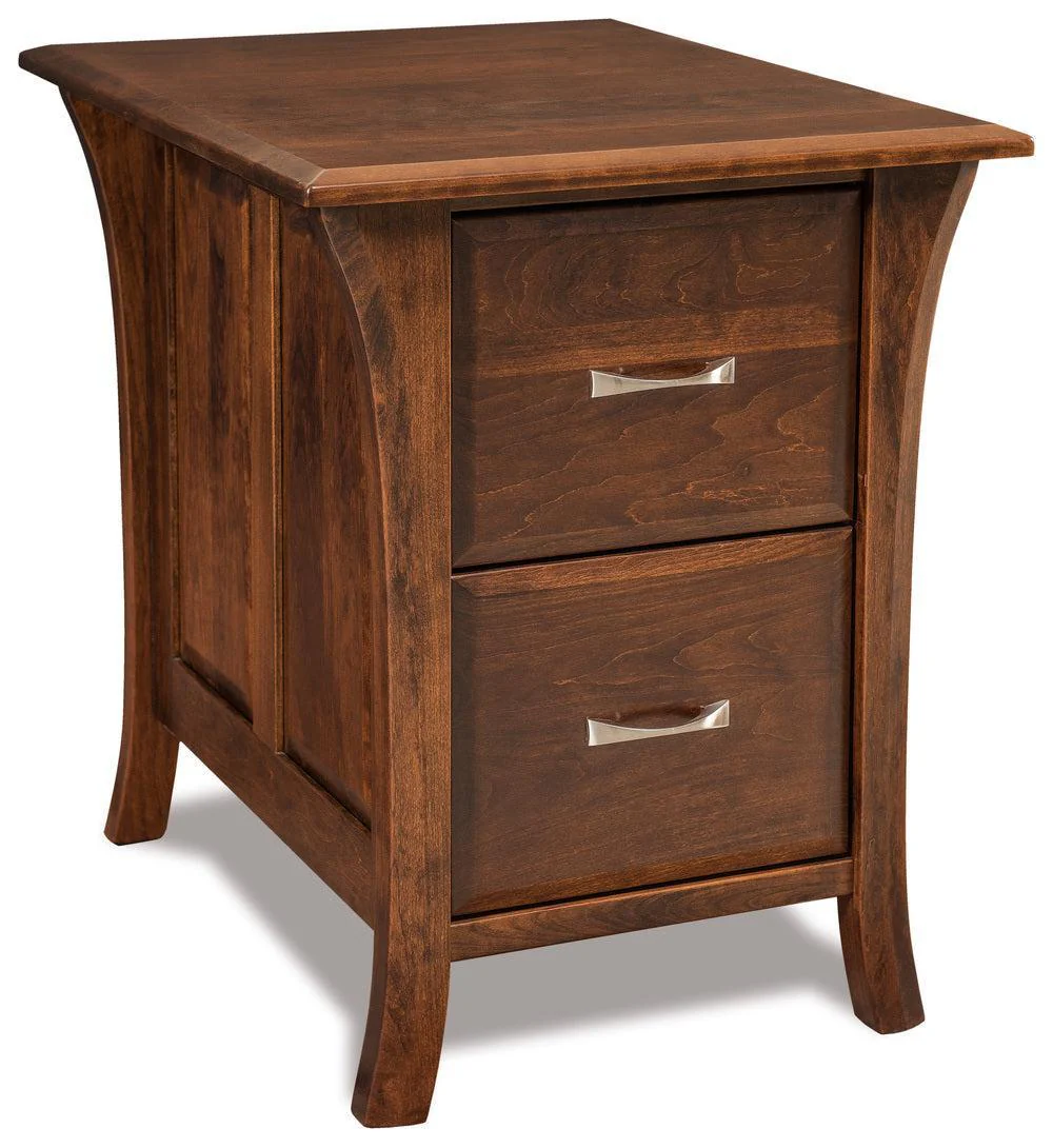 Amish Ensenada Two Drawers File Cabinet with Unfinished Backside