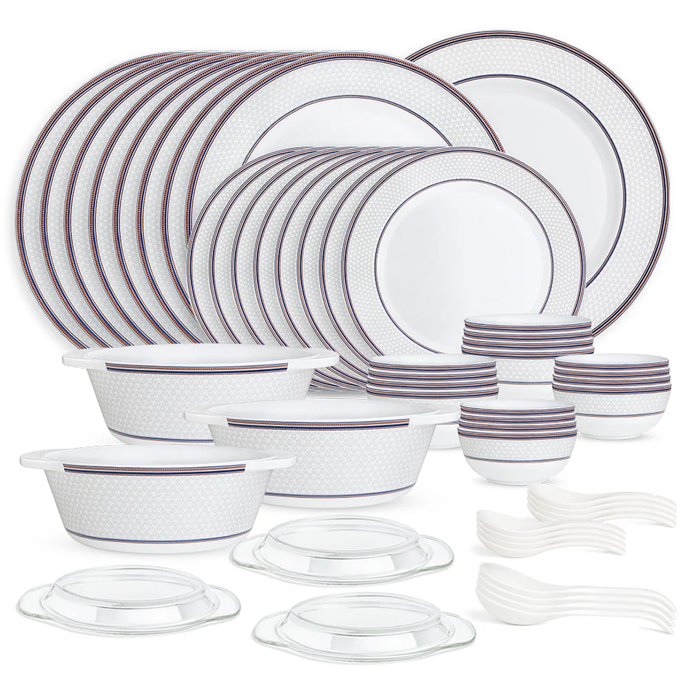 Larah By Borosil Starlight Dinner Set, 51 pc
