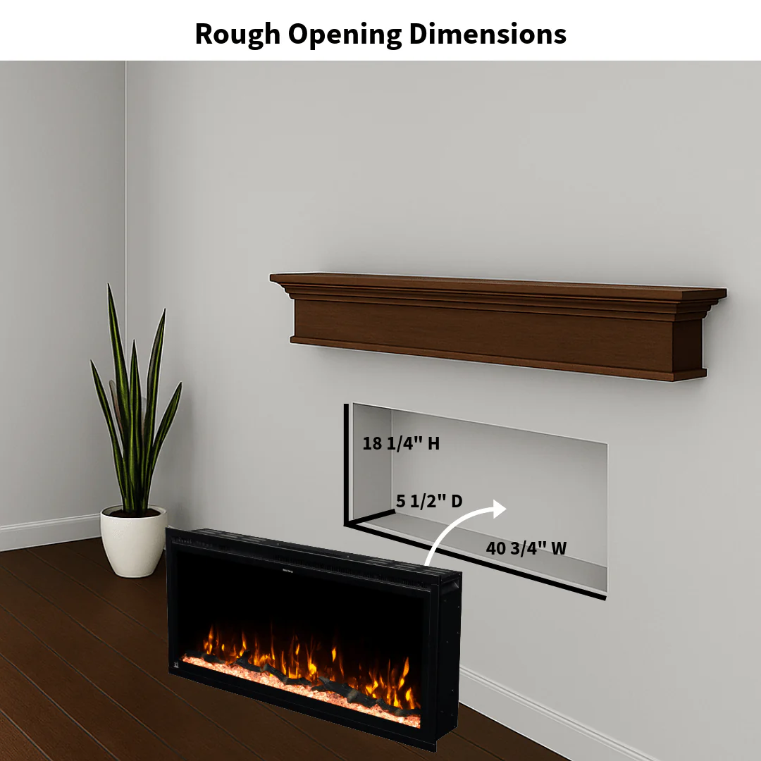 Sideline Elite 42 Inch Recessed Smart Electric Fireplace with Alexa Built-in 80068