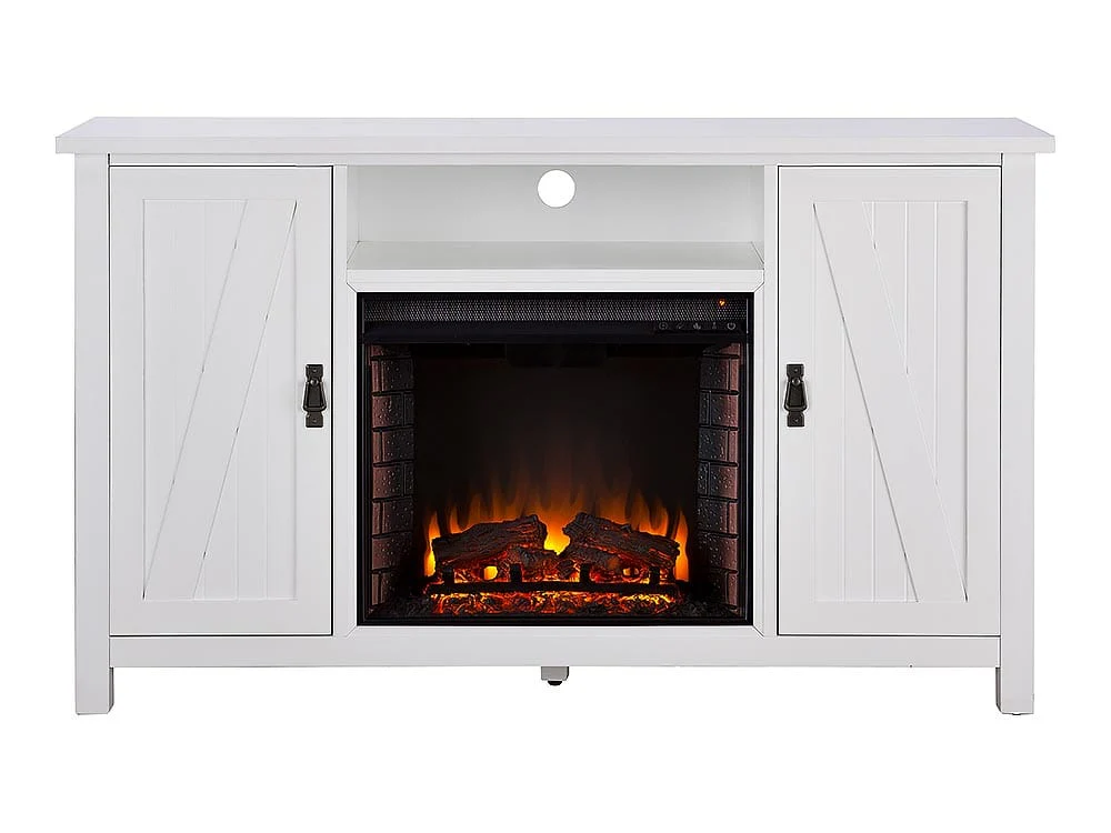 Adderly Electric Fireplace TV Stand in White