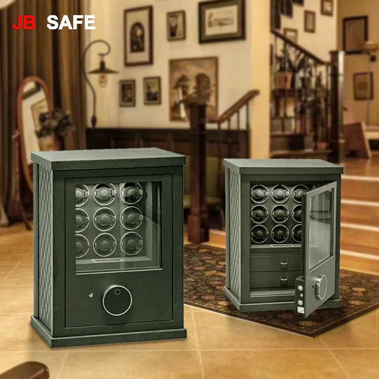 JB Watch Winder & Jewelry Safe 3 Jewelry Drawers & 6 Watch Winders