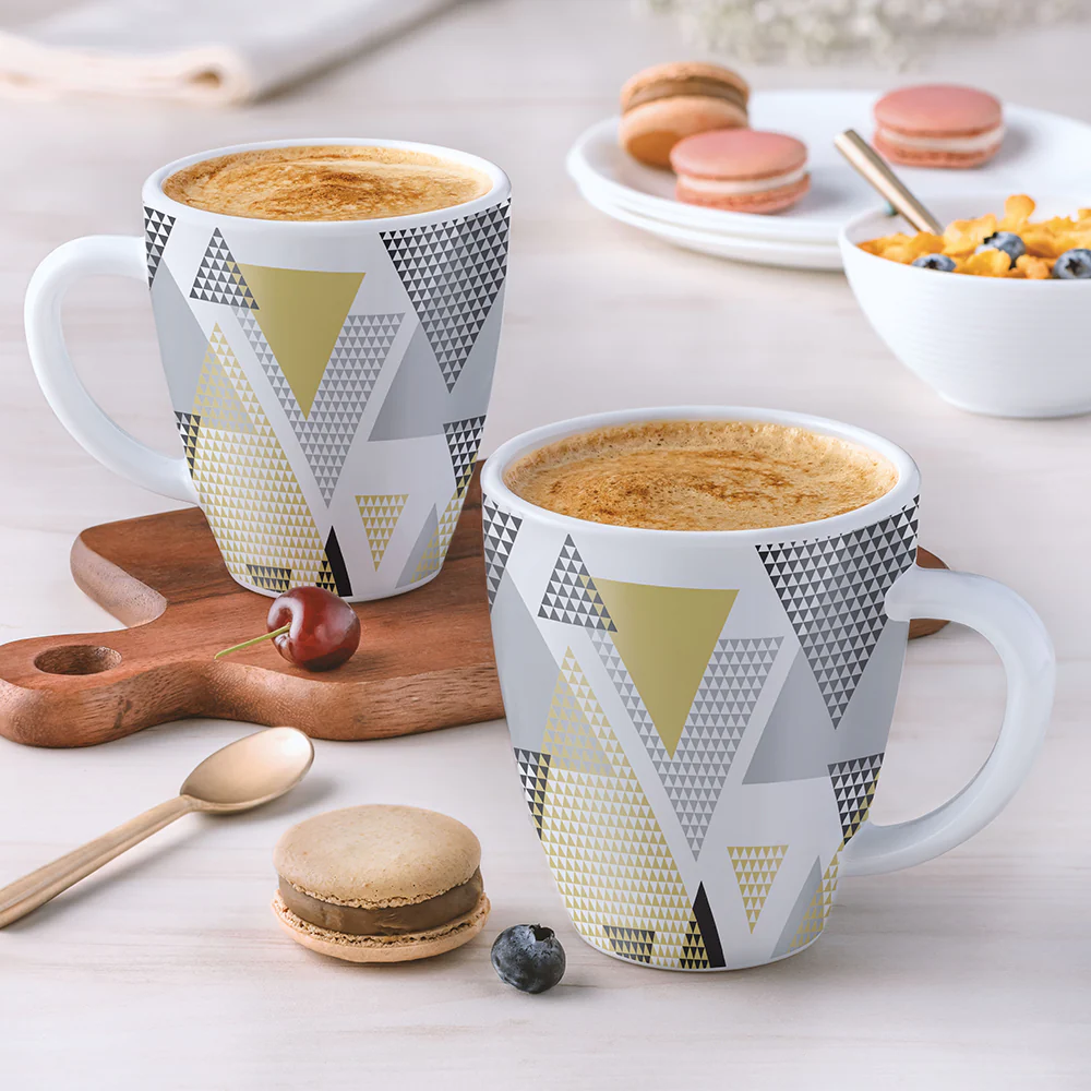 Larah by Borosil Nivaah Mug Set, 400ml x 2