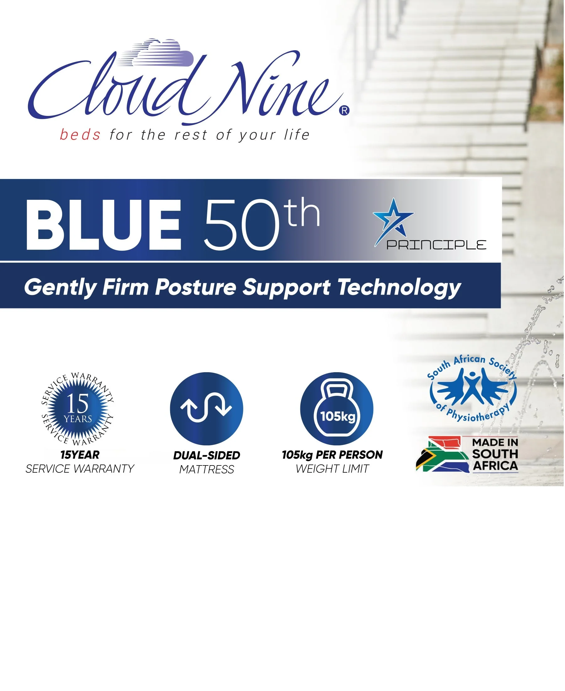 Cloud Nine Blue 50th Bed Single