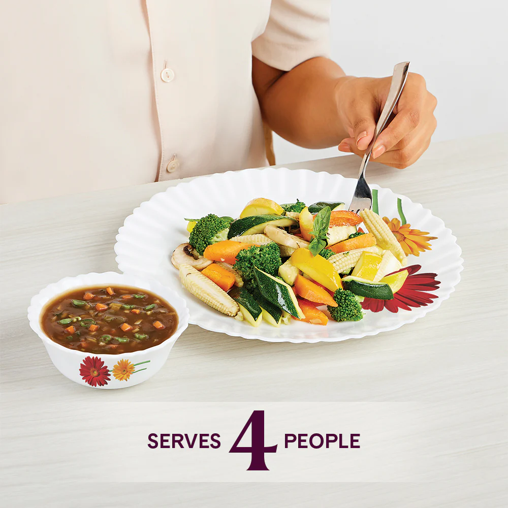 Larah by Borosil Zinnia Dinner Set, 12 pc