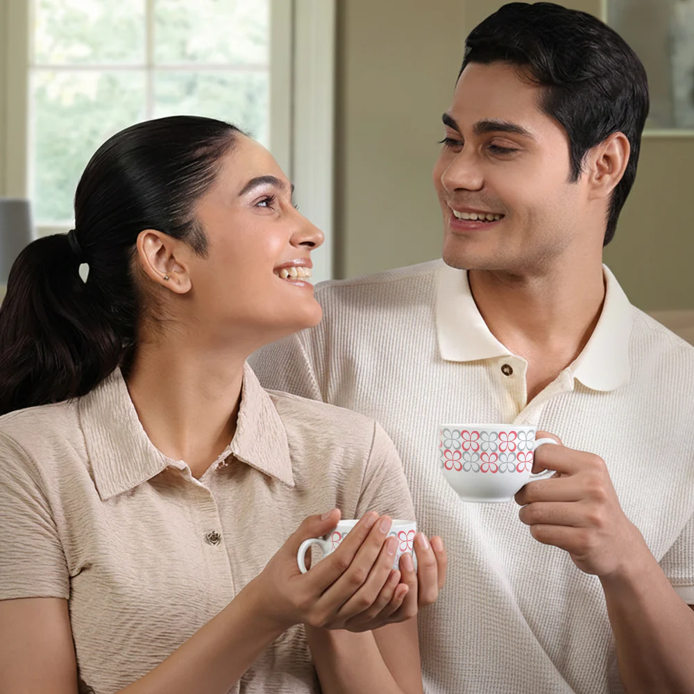 Larah By Borosil Sundrop Red Cup Set