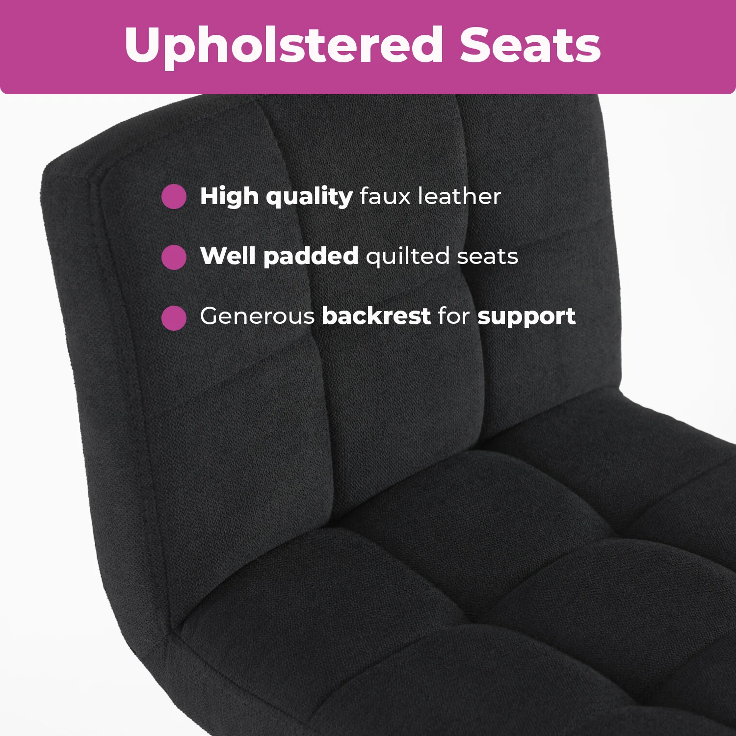 Neo Black Fabric Cuban Bar Stools