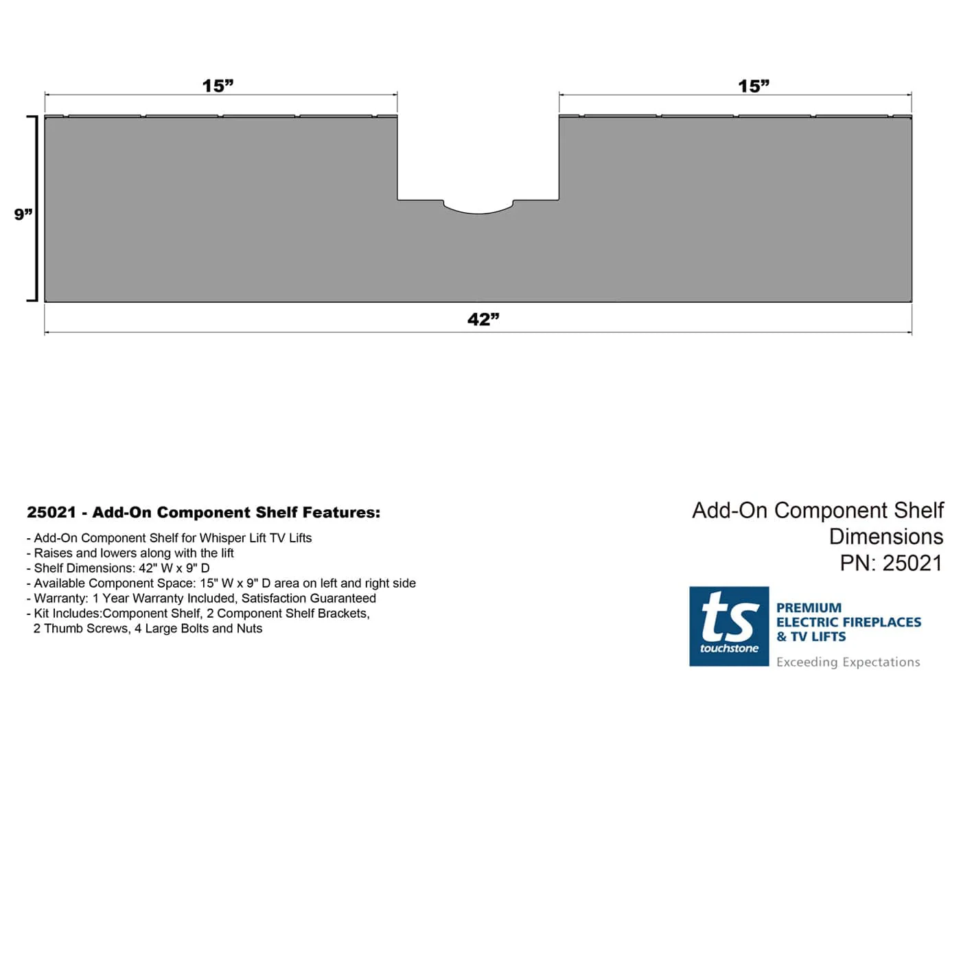 Whisper Lift Add-On Component Shelf
