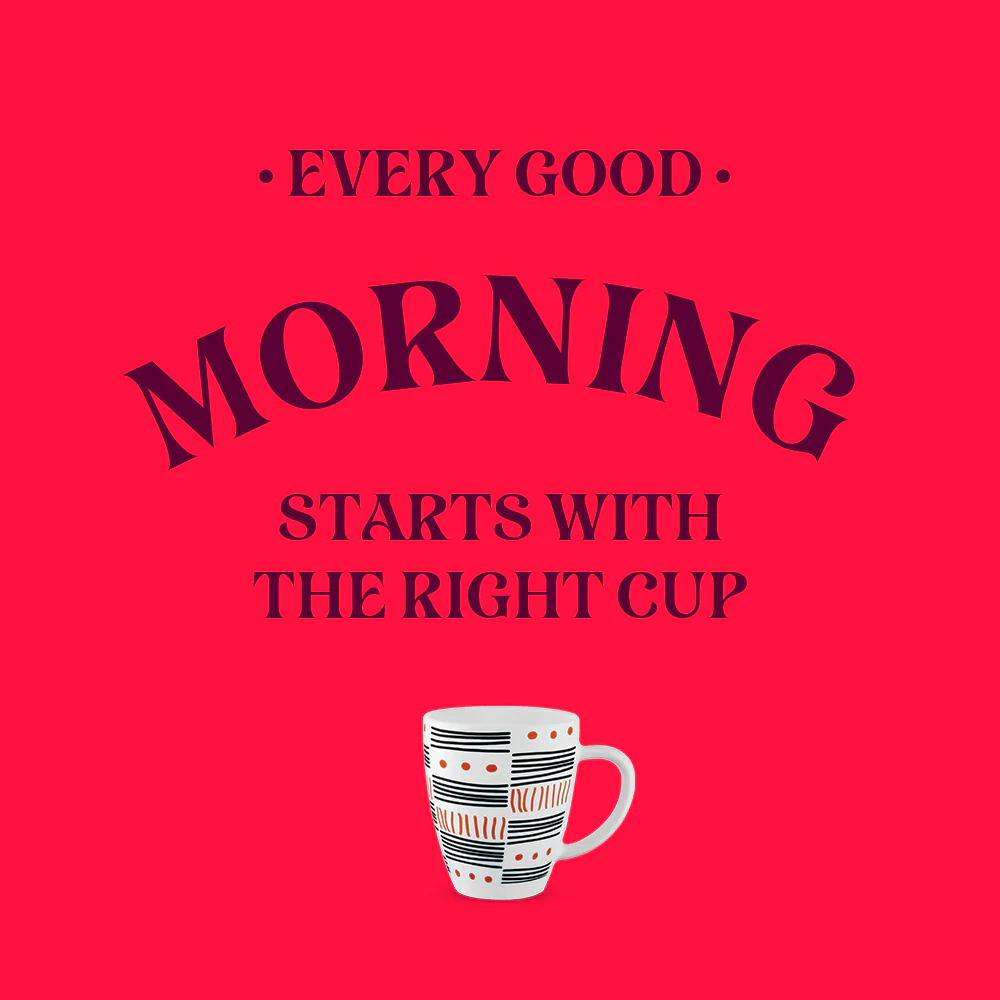 Larah by Borosil Doodle Mug, 390ml