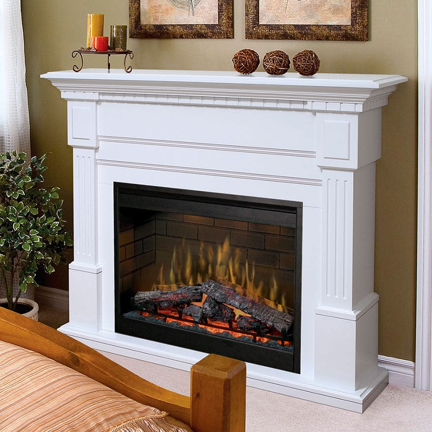 Essex Electric Fireplace Mantel Package in White