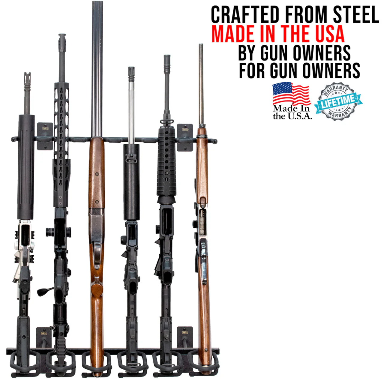 Hold Up Displays Vertical 6 Gun Rack HD53