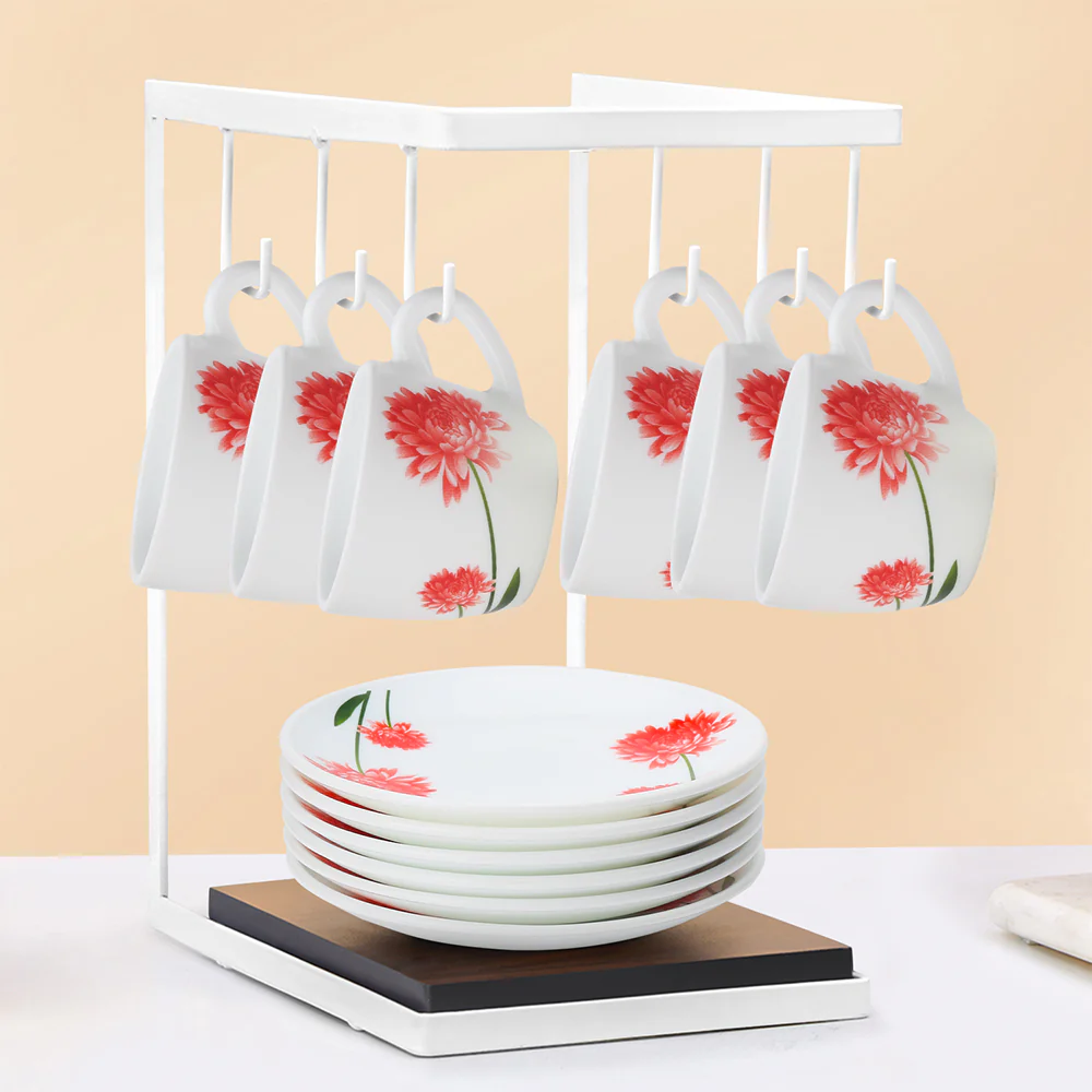 Larah by Borosil Belle Cup n Saucer Set, 90ml x 12