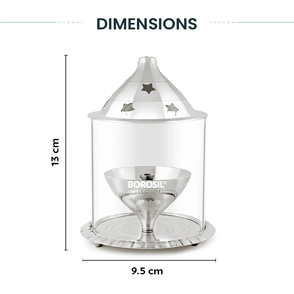 Borosil Akhand Diya, Nickel, Medium