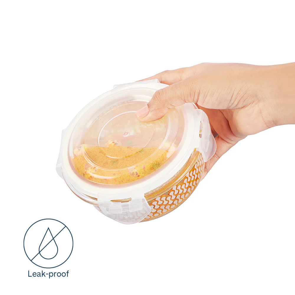 Larah Gracia Glass Lunchbox, 320ml x 2 + 400ml x 2