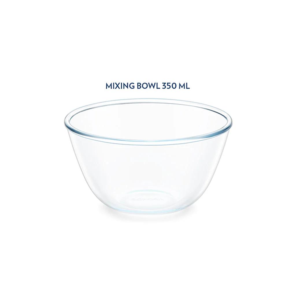 Borosil Mixing & Serving Bowl, White Lid, 300ml