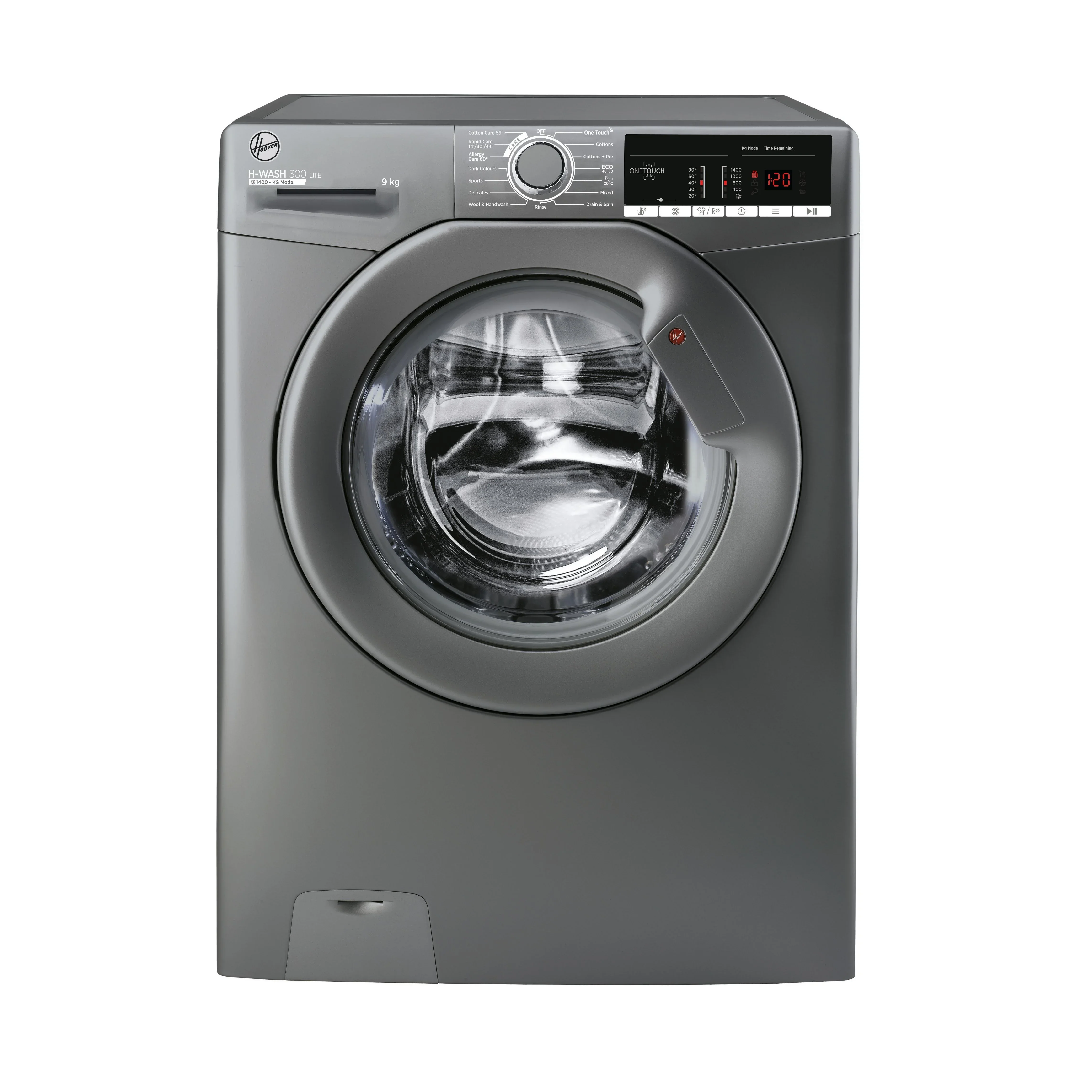 Hoover Washing Machine LITE 300 9kg 1400rpm Graphite | H3W 49TAGG4/1-80