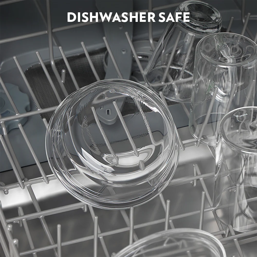 Smile Glass Lunch Box, Round x 3 (Tall), Set of 3, 400ml