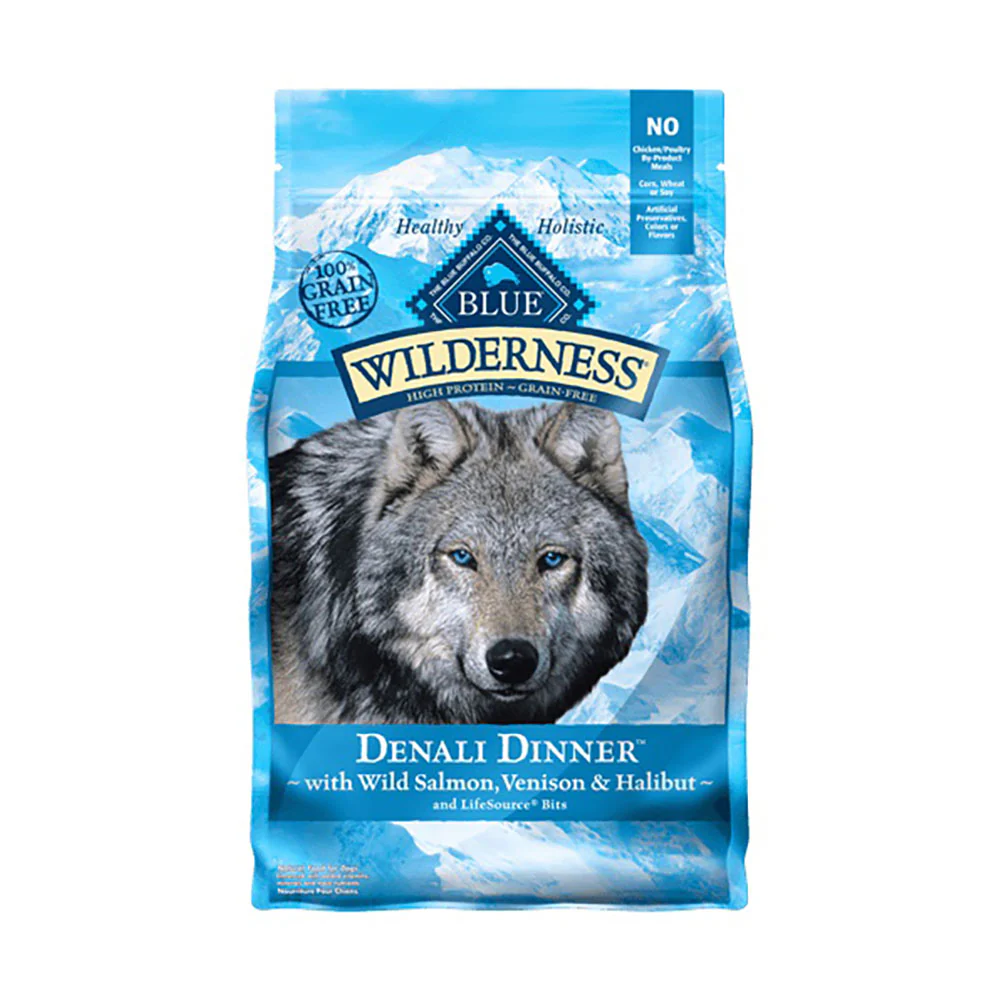 Blue Buffalo® Wilderness™ Grain Free Denali Dinner® with Wild Salmon, Venison & Halibut Adult Dog Food 22 Lbs