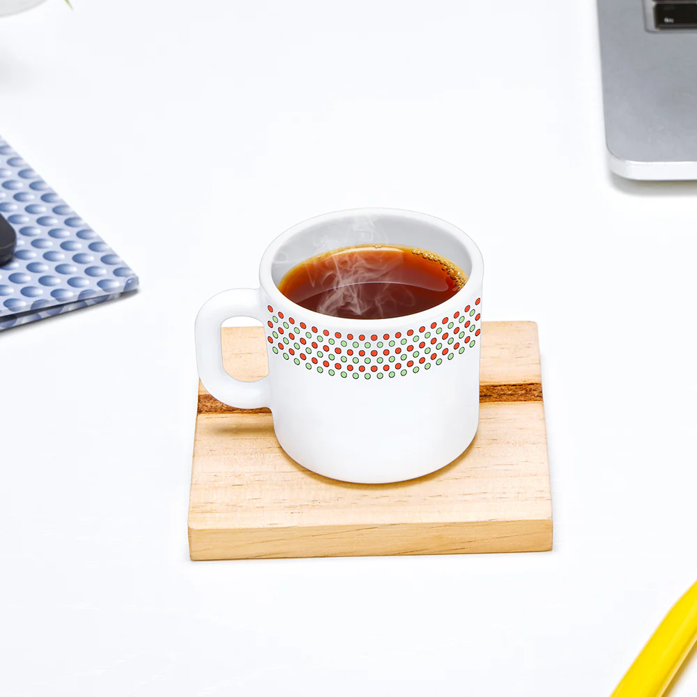 Larah by Borosil Waltz Mug Set, 100ml x 6