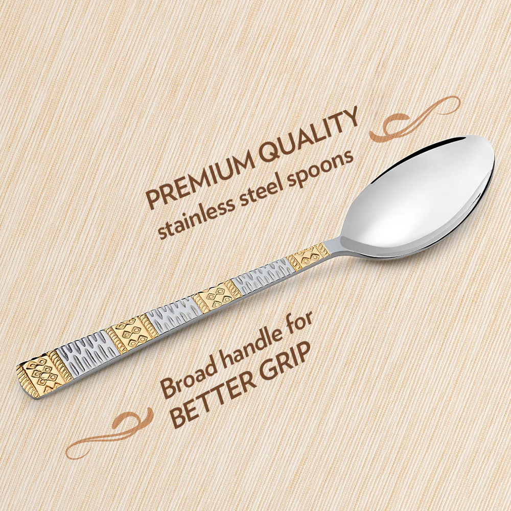 Borosil Gold Tea Spoon, Set of 6, 14.3 cm